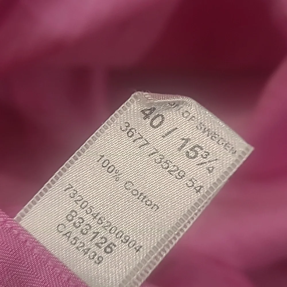 Eton Mens Slim Semi-Twill Contrast Collar Pink Dress Shirt Like New 15 3/4 - Picture 6 of 12